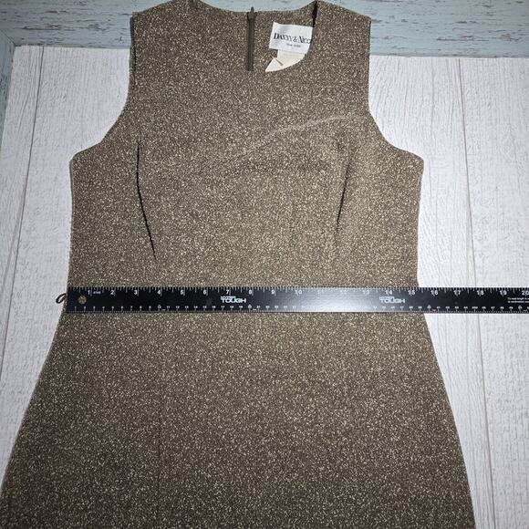 DANNY&NICOLE WOMENS 2 Pc SLEEVELESS DRESS W OVER COAT Size 4P Vintg Brown Boucle - Picture 10 of 10